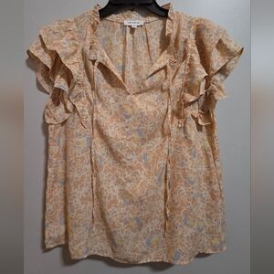 Mittoshop Peach and Blue Patterned Top